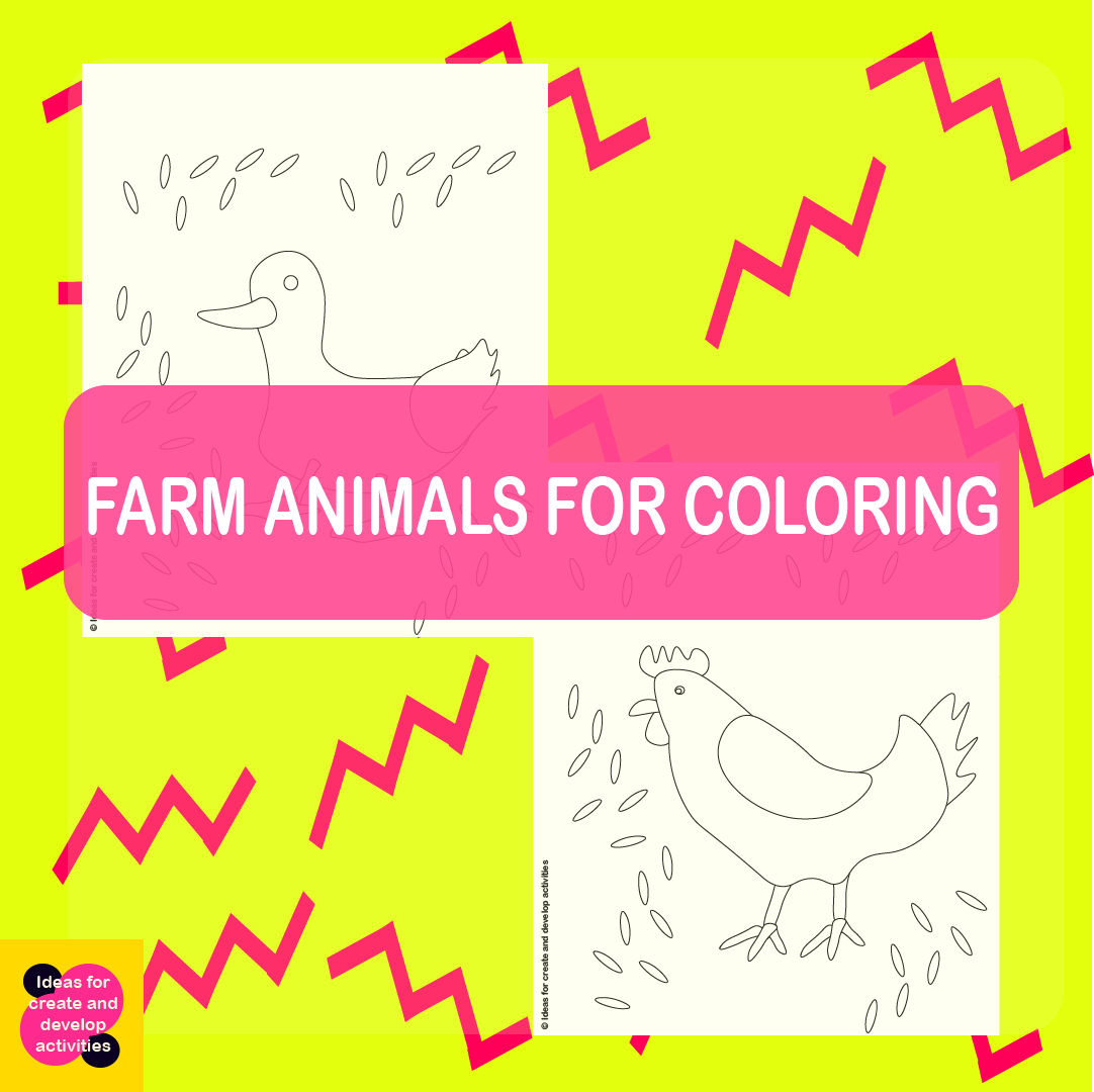 Farm Animals for Coloring -Learn in a Practical Way by Coloring