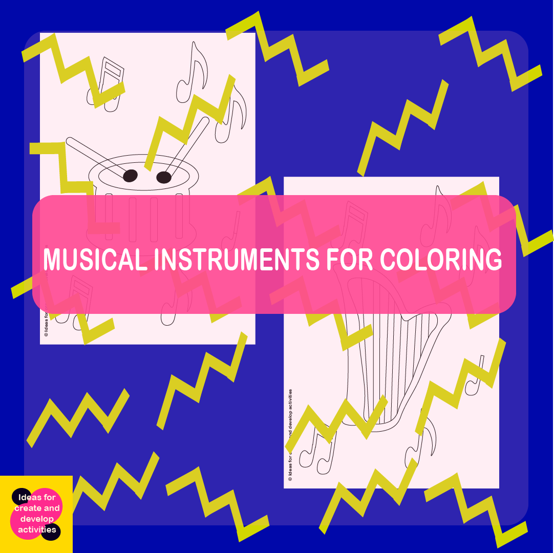 Musical instruments for coloring - Learning by Drawing with Artistic Didactics