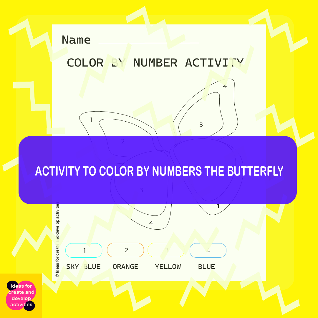 Activity To Color By Numbers The Butterfly - To Learn Colors and Numbers Easily